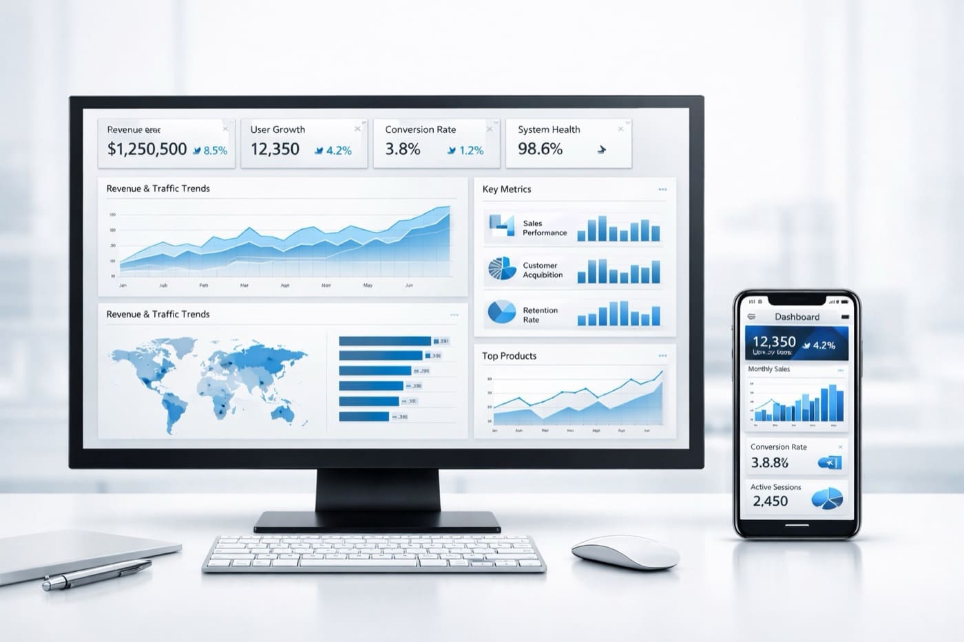 RA-Decimate app + dashboard mockup